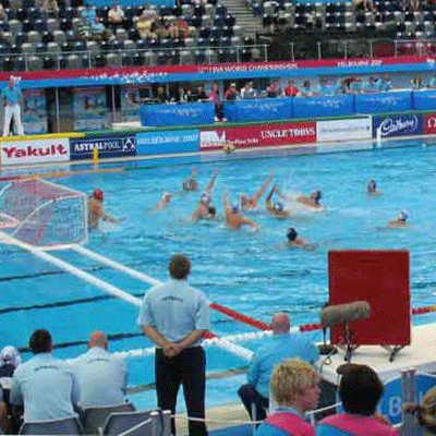 Water Polo Field Set up in Swimming Pool